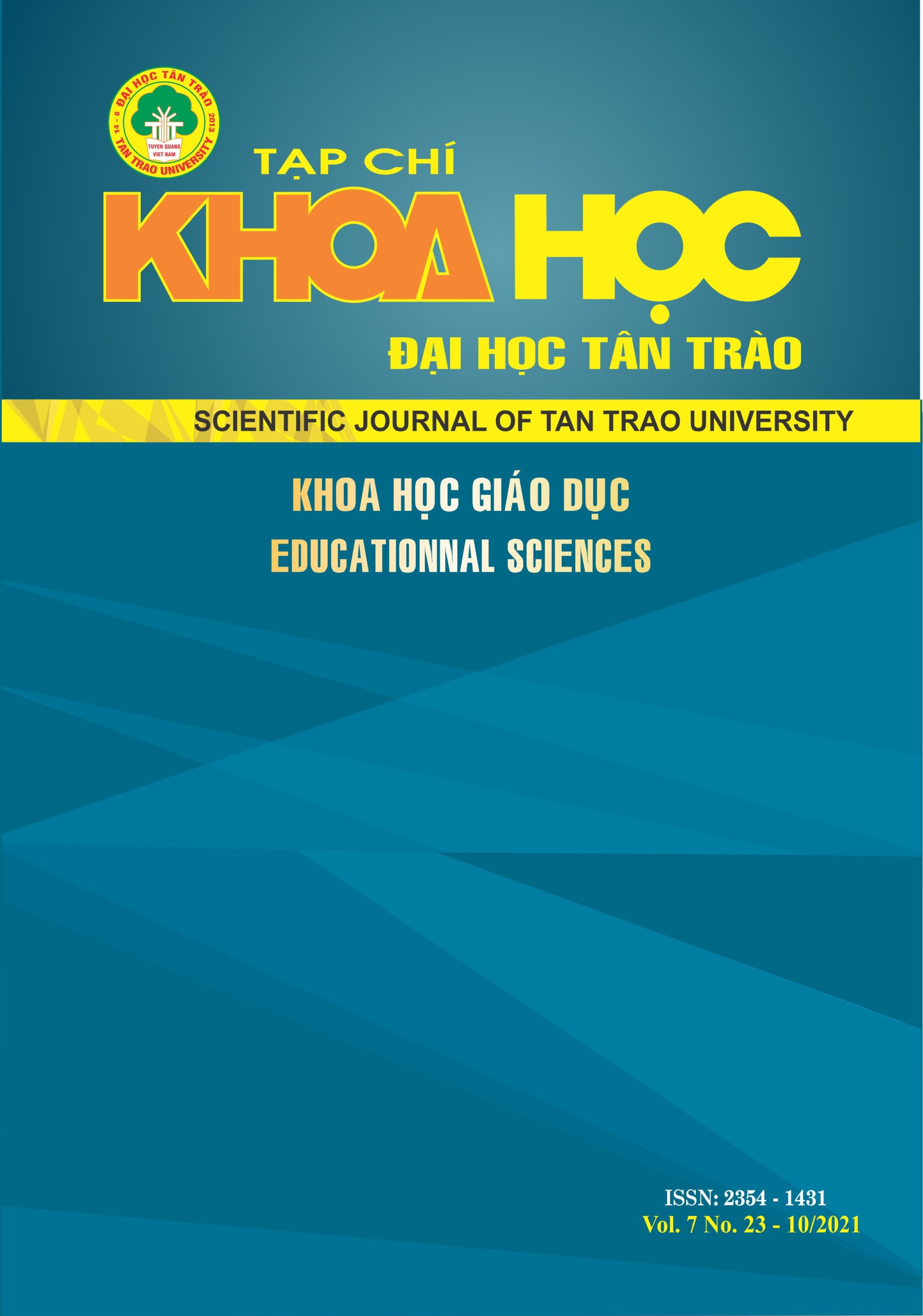 					Xem T. 7 S. 23 (2021): Khoa học Giáo dục
				